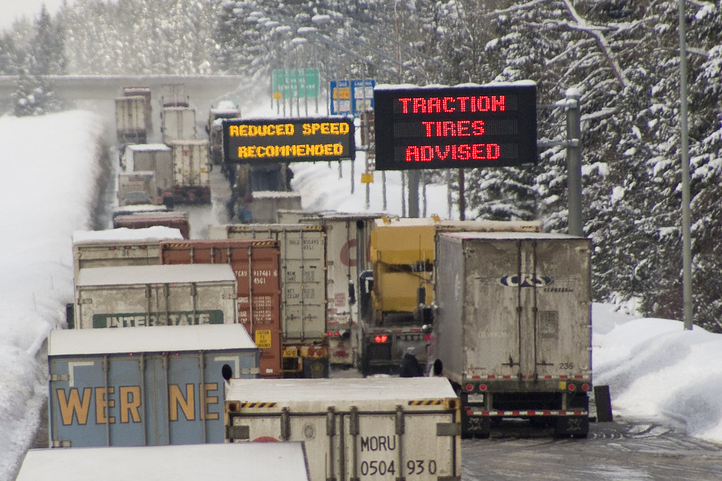 Trucks Lined Up on I90 Traffic lined up on Interstate 90 … Flickr