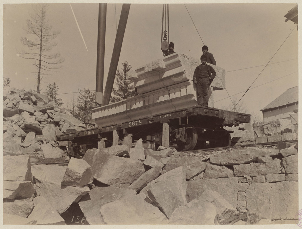 Side view of cornice stone at Milford Quarry, construction… Flickr