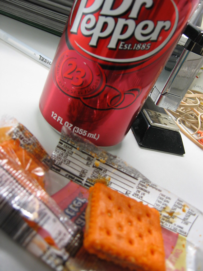 Dr Pepper & a peanut butter cracker MBK (Marjie) Flickr