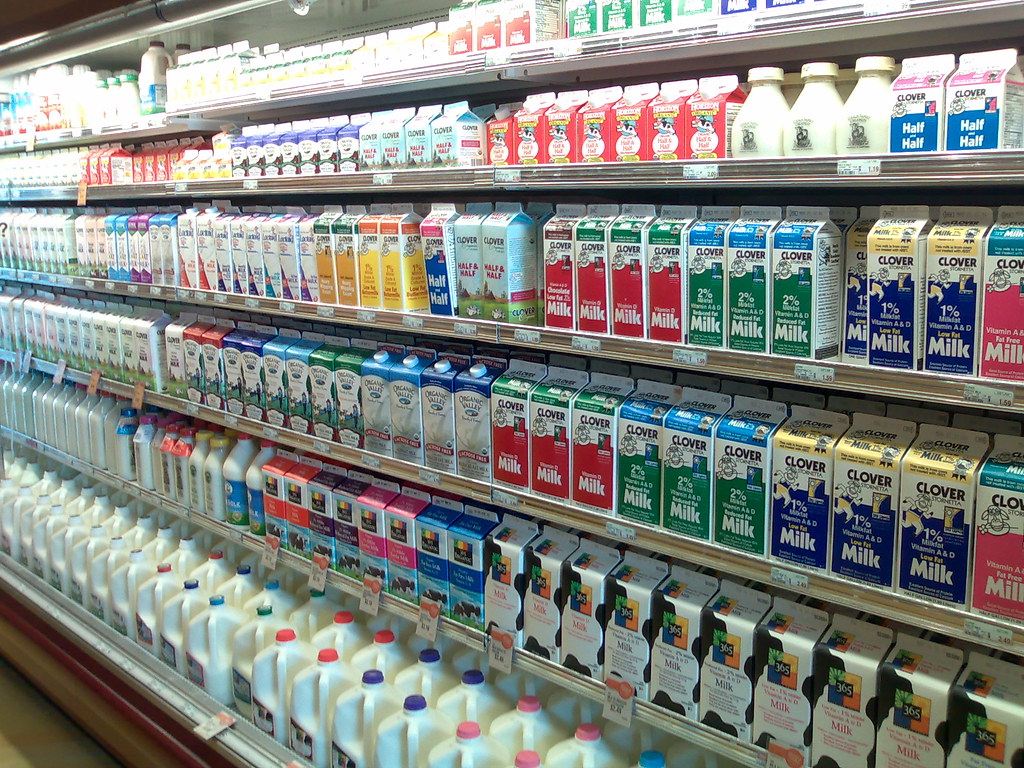 Milk Shelves at Whole Foods I wanted milk to put on my cer… Flickr
