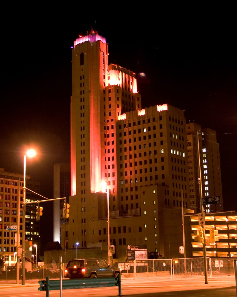 National City Bank Building Toledo, Ohio Bathed in Pink li… Flickr