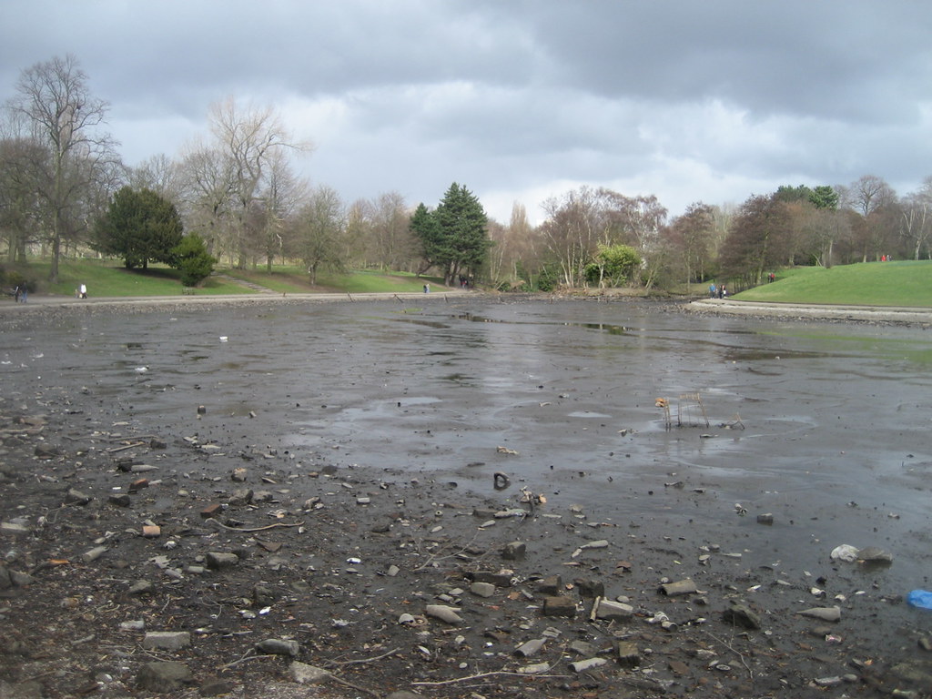 Sefton Park Lake Drained for restoration work Mike Carney Flickr