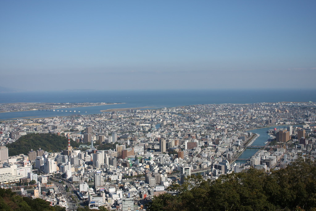Tokushima City, Japan Tokushima City from Mt Bizan. The ri… Flickr