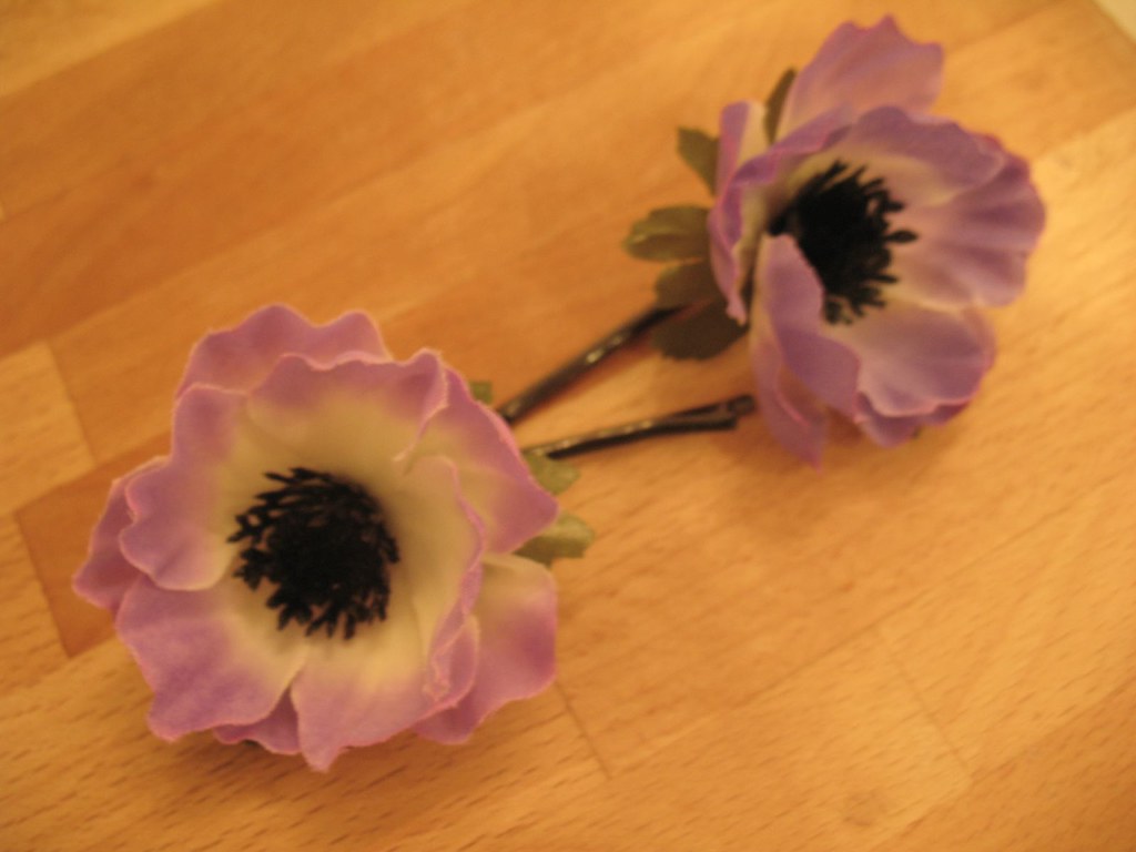 Silk flower hair grips Ailie Flickr