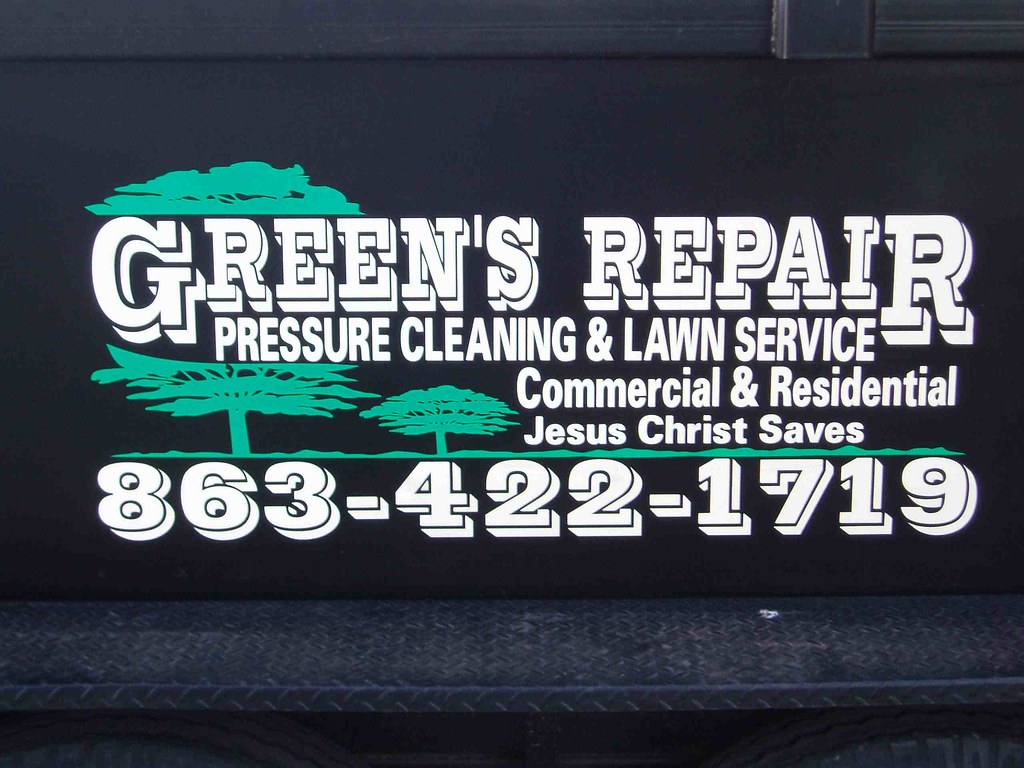 GREEN'S REPAIR DECAL b's Signs Flickr