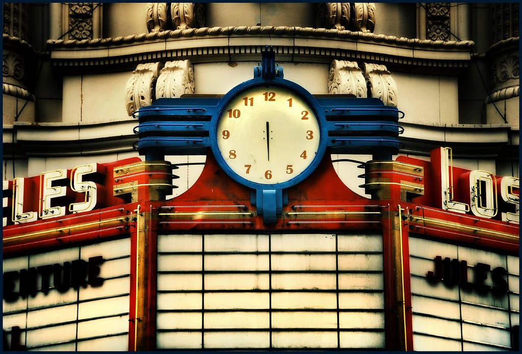 marquee clock The iconic Los Angeles Theatre, downtown LA.… Flickr