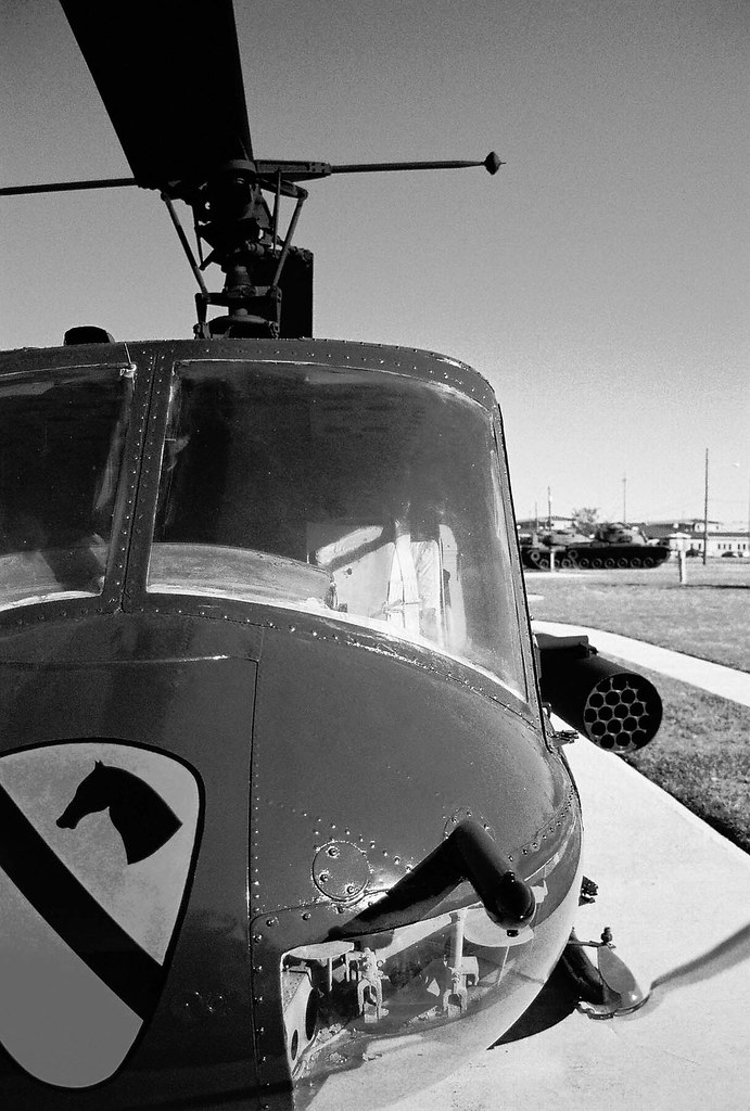 Fort Hood Museum Chopper in Black and White While visiting… Flickr