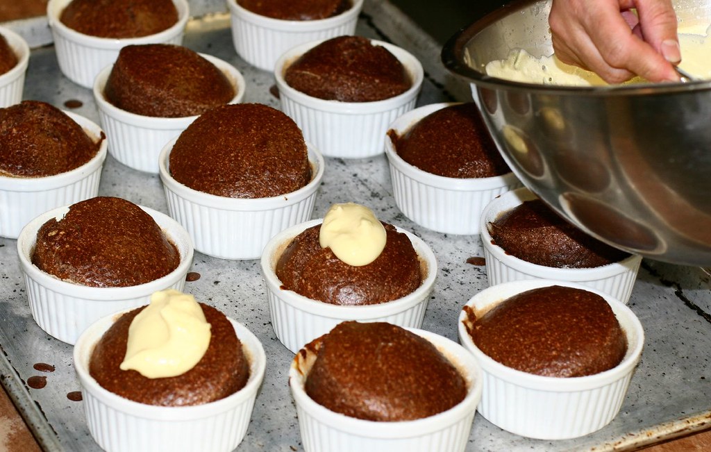 Chocolate Grand Marnier Souffle topped with sabayon soonerJH Flickr