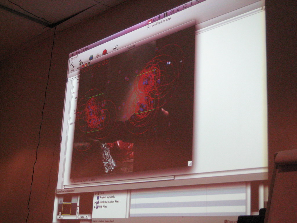 Gestures Red circles on the screen denoting where 'interes… Flickr