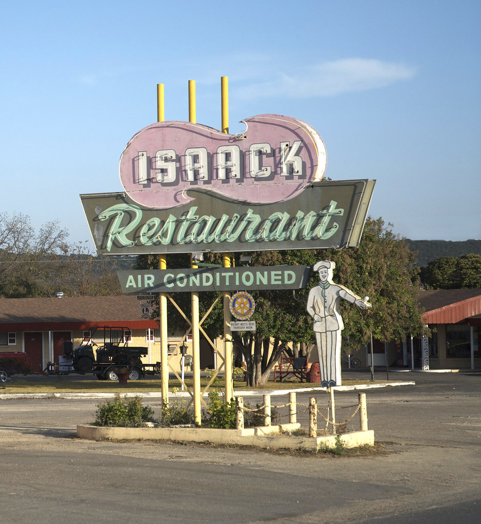 Isaak Restaurant, Junction, TX Oooh eee, what a nice sign!… Flickr