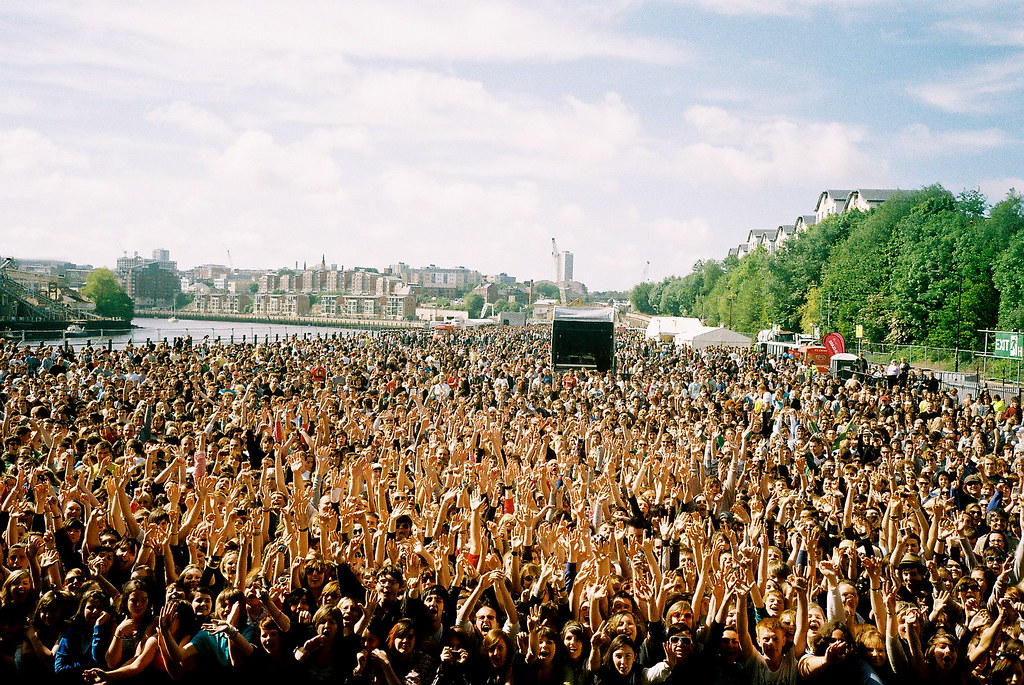 Fucking... On stage at evolution festival. Start of set