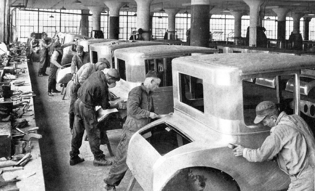 The Automobile Industry 1923 "FINISHING THE METAL WORK O… Flickr