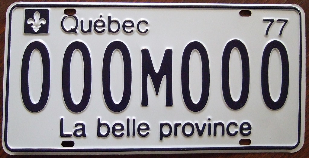 QUEBEC 1977 license plate Cool color of dark blue on light… Flickr