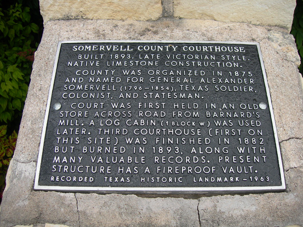 Somervell County Court House Marker Glen Rose, Texas Jimmy Emerson