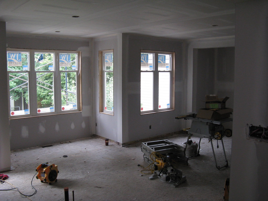17 July Drywall downstairs Drywall, with taped and mudde… Flickr