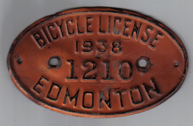 ALBERTA, EDMONTON CITY BICYCLE license plates 19381955 and some older