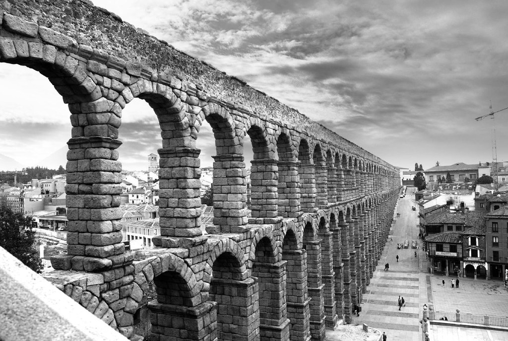 Still standing the old roman aqueduct. Built with just sto… Flickr