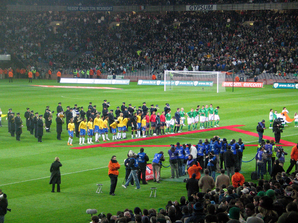 Brazil Ireland Lineup Brazil and Ireland teams line up bef… Flickr