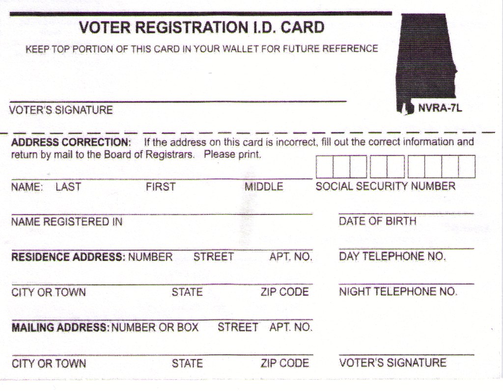 Alabama Voter Registration ID Card 2008 A voter registrati… Flickr