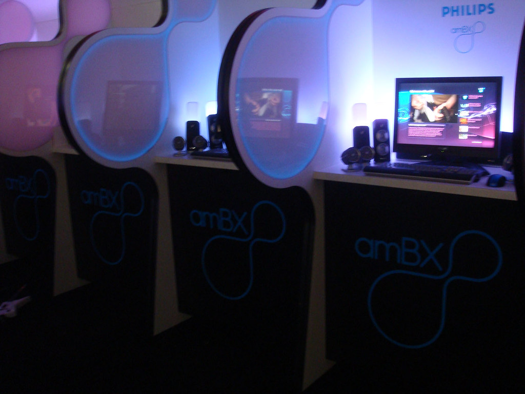 Philips amBX light up sound system booth The Pop Culture Geek Network