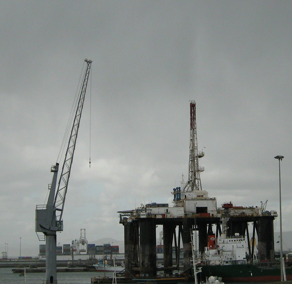 Rig repairs Towering oil rigs in the harbour. Andrew Deacon Flickr