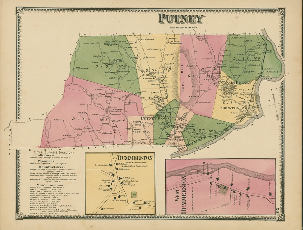 1869 Beers Map, Putney, Vermont Putney, Vermont town map s… Flickr