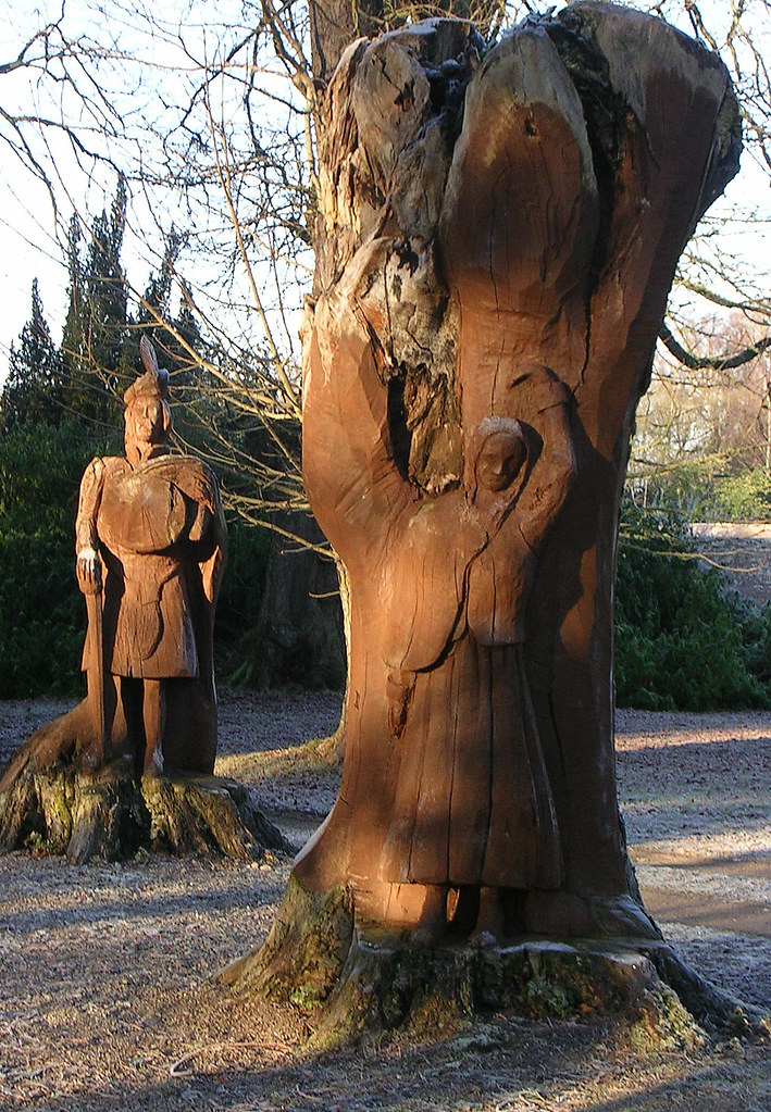 Wood Carvings Wood carvings on the grounds of Culloden Hou… Colin