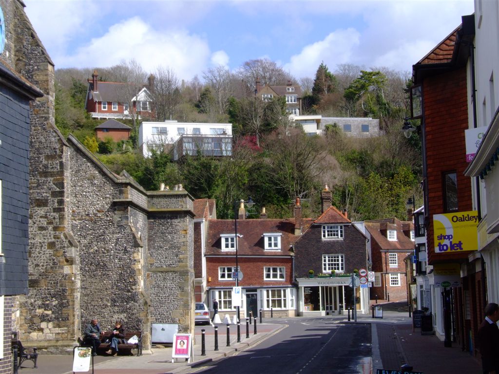 Lewes postcard Picturesque Lewes nestling in the South Dow… Les