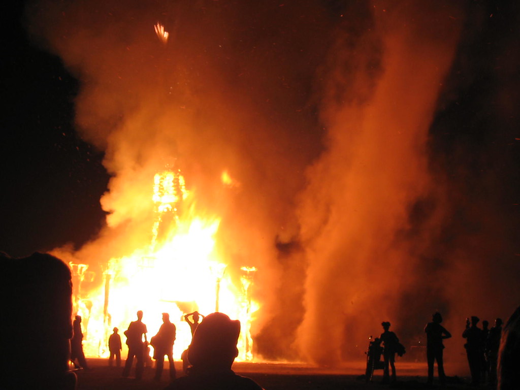 Dust Devils form as Man Burns David Berry Flickr