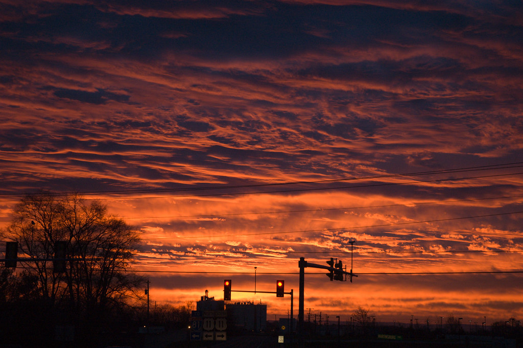 Salida y puesta de sol de Wardensville Grade, Winchester, VA, EE. UU.