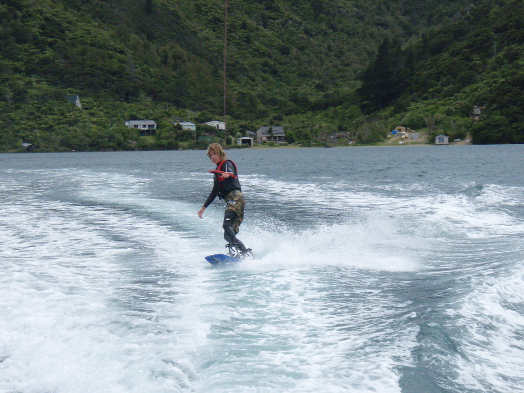 Wakeboarding in Ruakaka bay, Queen Charlotte sound Flickr