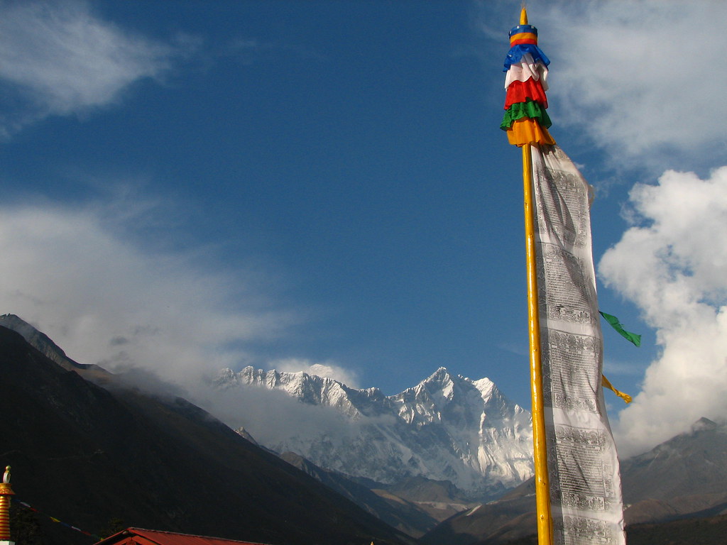 Nepal Sagarmatha Trek 242 Prayer flag pole with Lhot… Flickr