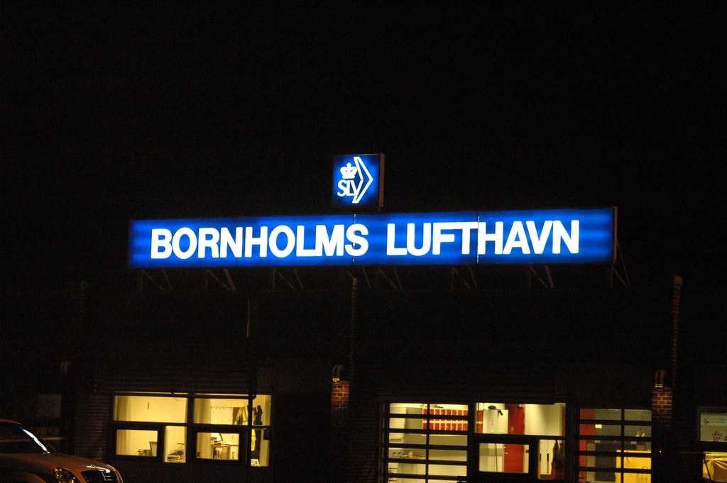 Bornholms Lufthavn The sign in Bornholms airport. Peter Bromley