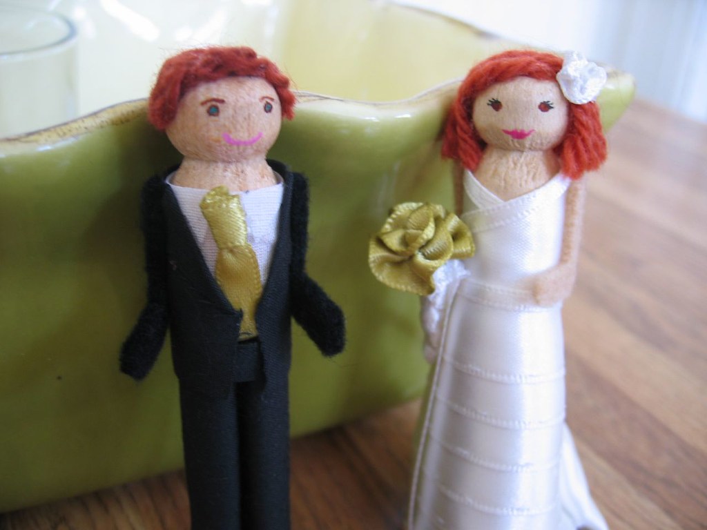 bride and groom clothespin dolls cake toppers for our frie… Flickr