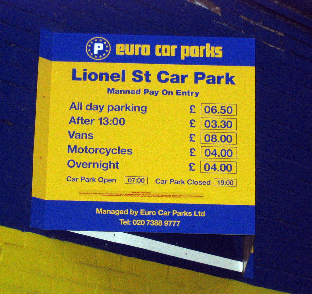 car park sign I'm all about the manned pay on entry. Lionel Malone