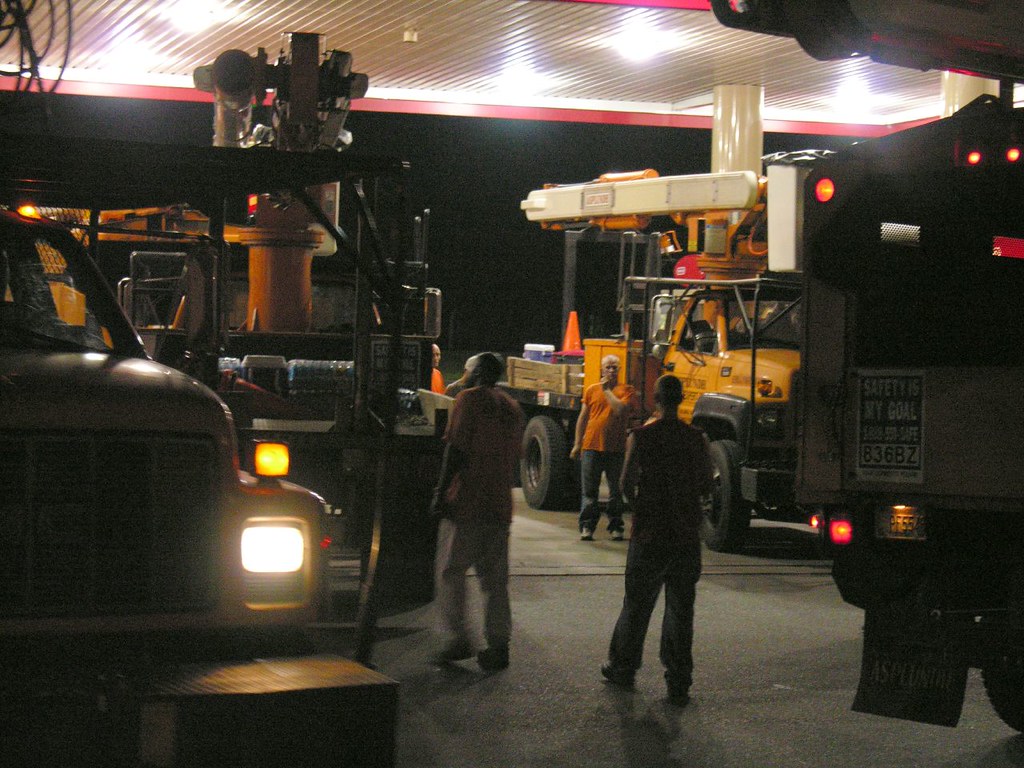 Asplundh Trucks Filling Up with Gasoline in Florida Flickr