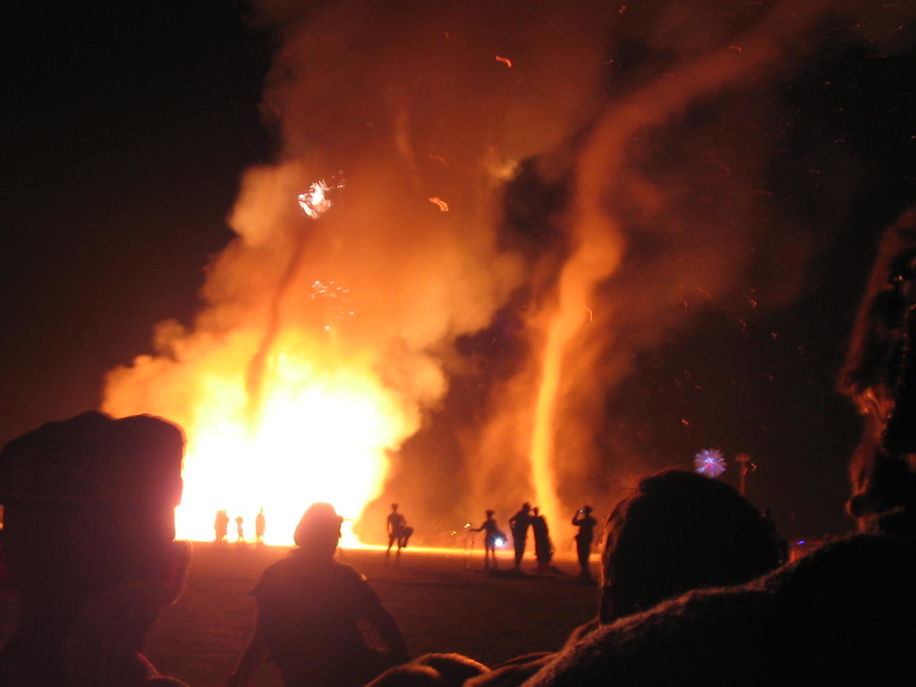Dust Devils form as Man Burns David Berry Flickr