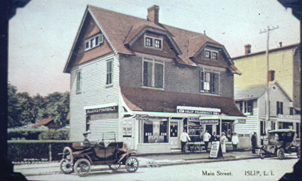 Islip Pharmacy South side of Main Street. c.1906. Present … Flickr