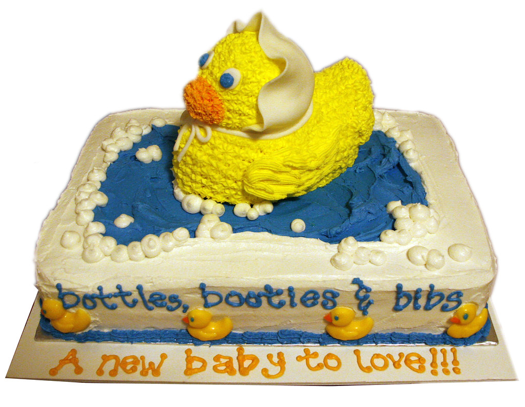 Rubber Ducky in the Tub Baby Shower Cake Made for a baby s… Flickr