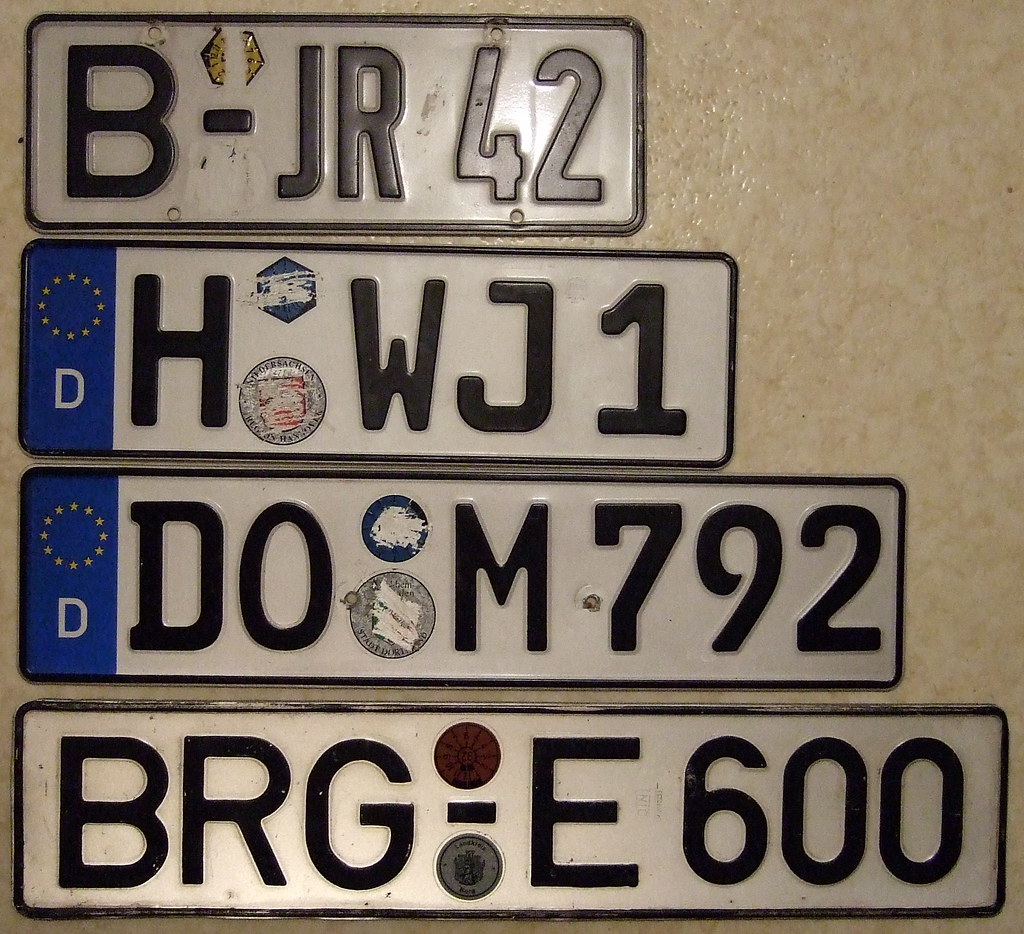 GERMANY FOUR SIZES PASSENGER PLATES German passenger plate… Flickr