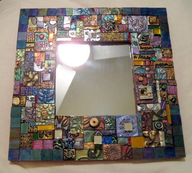Mosaic Mirror mosaic mirror with handmade polymer tiles an… Flickr