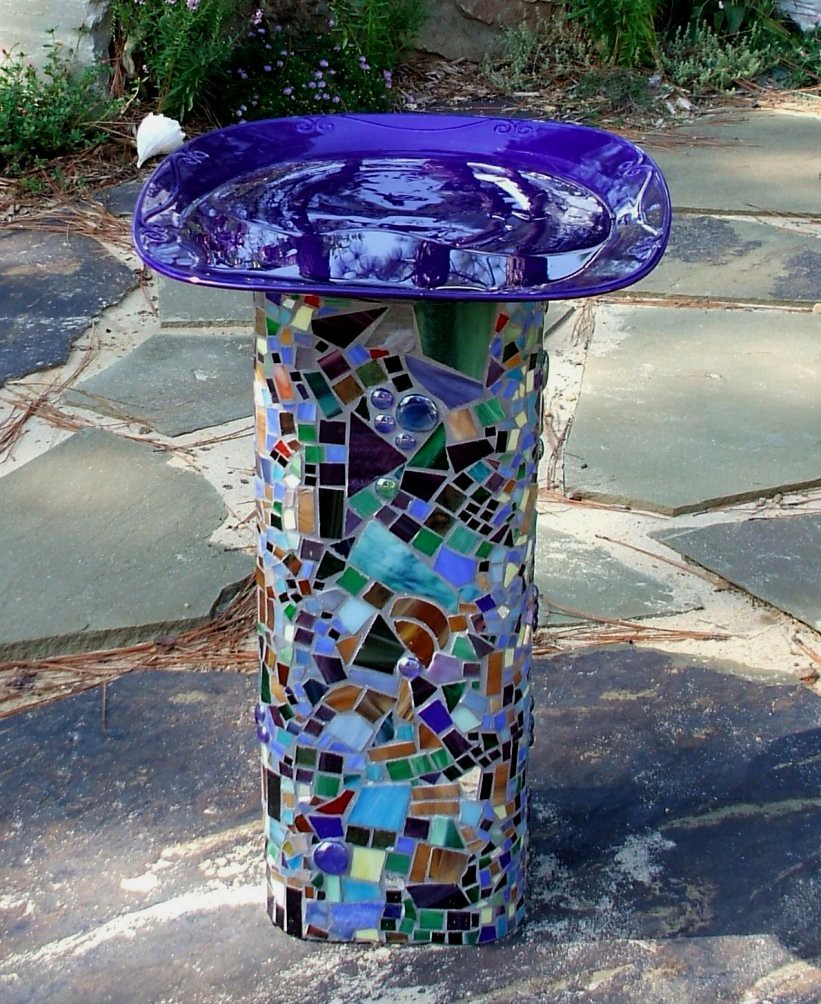 Chimney Tile Bird Bath Birdbath made from mosaiced chimney… Flickr