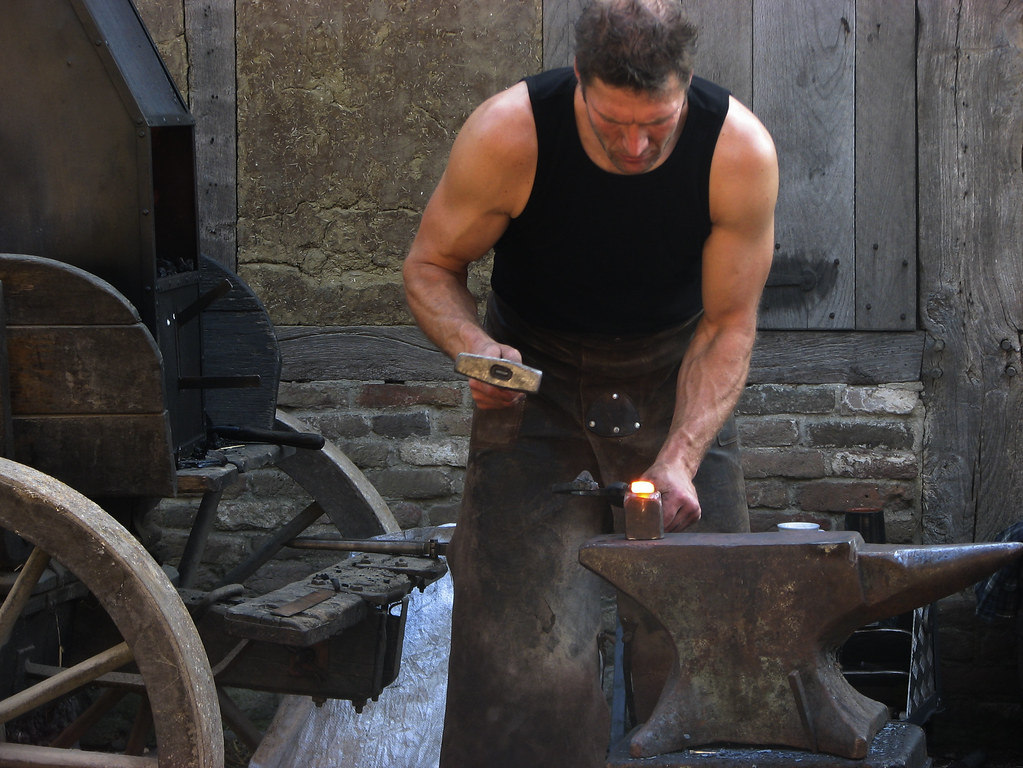 blacksmith Blacksmiths work with "black" metals, especiall… Flickr