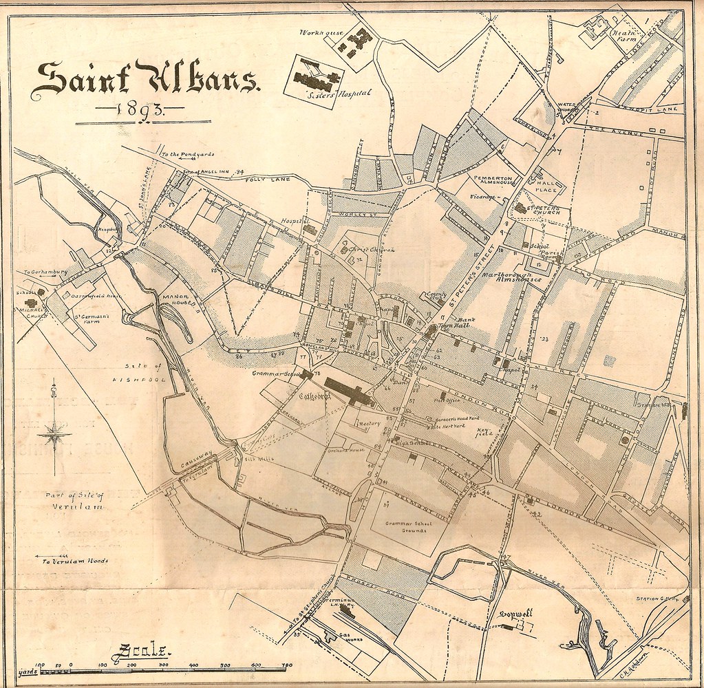 1893 map of St Albans by Charles H Ashdown Key to numbers … Flickr