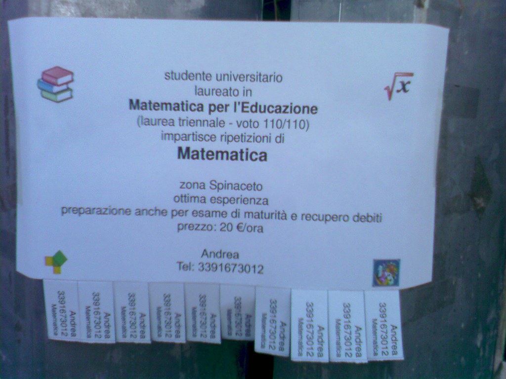 il mio volantino il volantino per le ripetizioni che ho