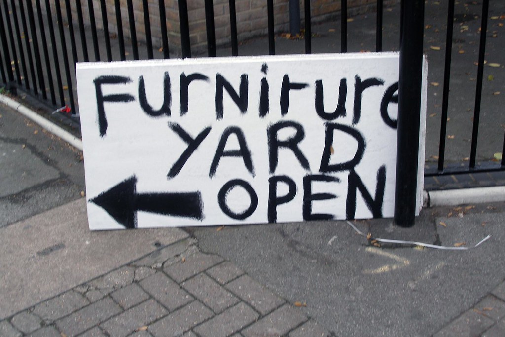 Furniture Yard sale Furniture Yard Open sale sign on Stoke… Flickr