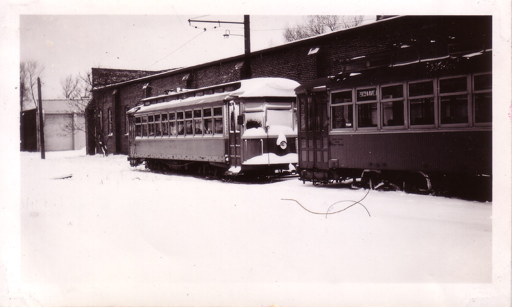 Streetcar with snow. December 25, 1945; Council Bluffs, IA… Frank
