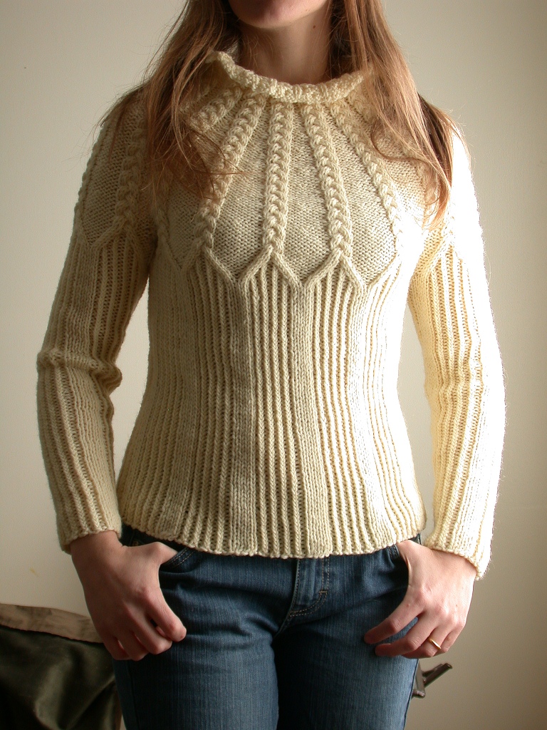 cabled yoke sweater front technolope Flickr