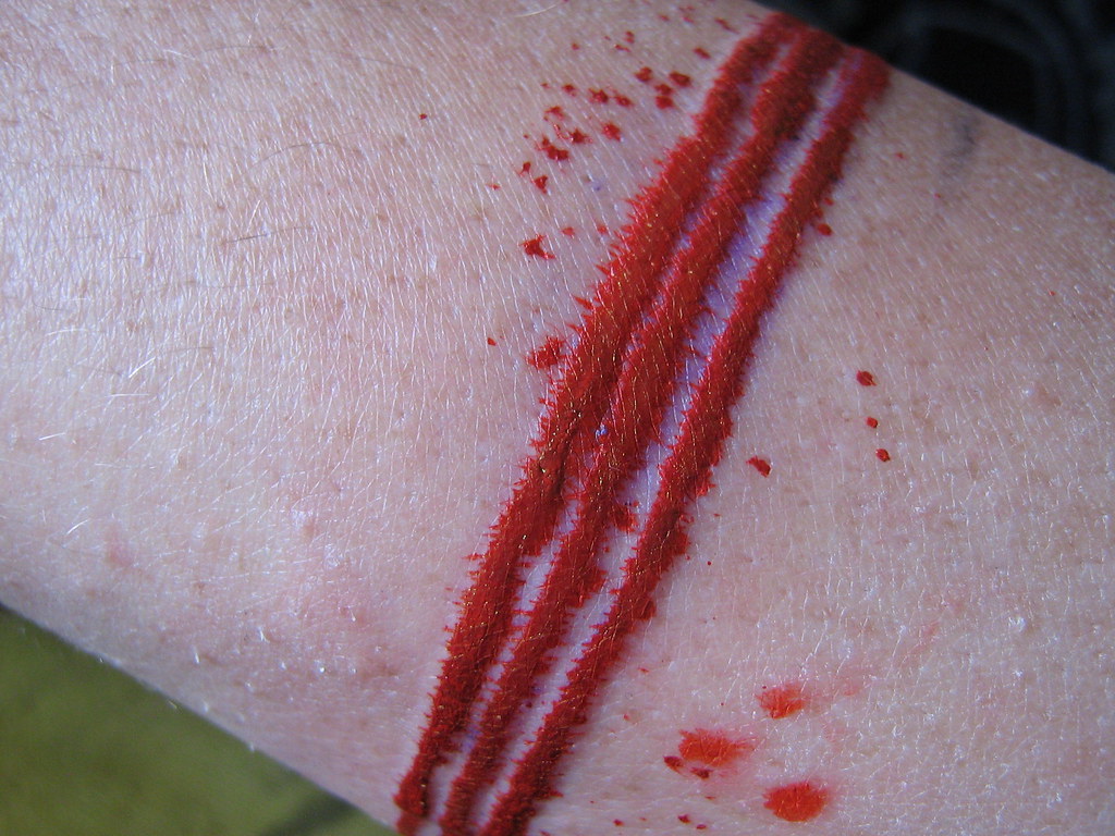 First Red Ink Tattoo | Meg Wanted Three Red Lines Around Her… | Flickr 768_x_1024_jpg