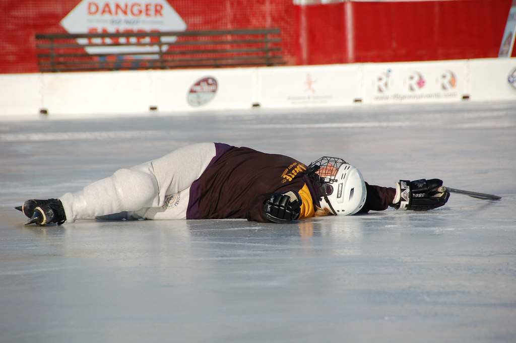 Hockey Player Plays Dead This was shot at the U.S. Pond Ho… Flickr